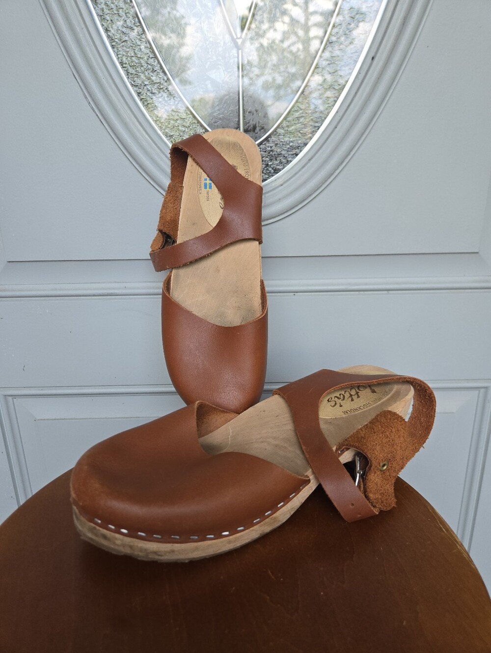 Lotta From Stockholm Highwood Clogs Sandal Brown Leather Wooden Swedish Shoe